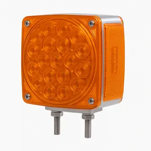 45 LED Double Stud Double 4-1/2" Square Face Turn Signal Light. Red/Amber LH&RH