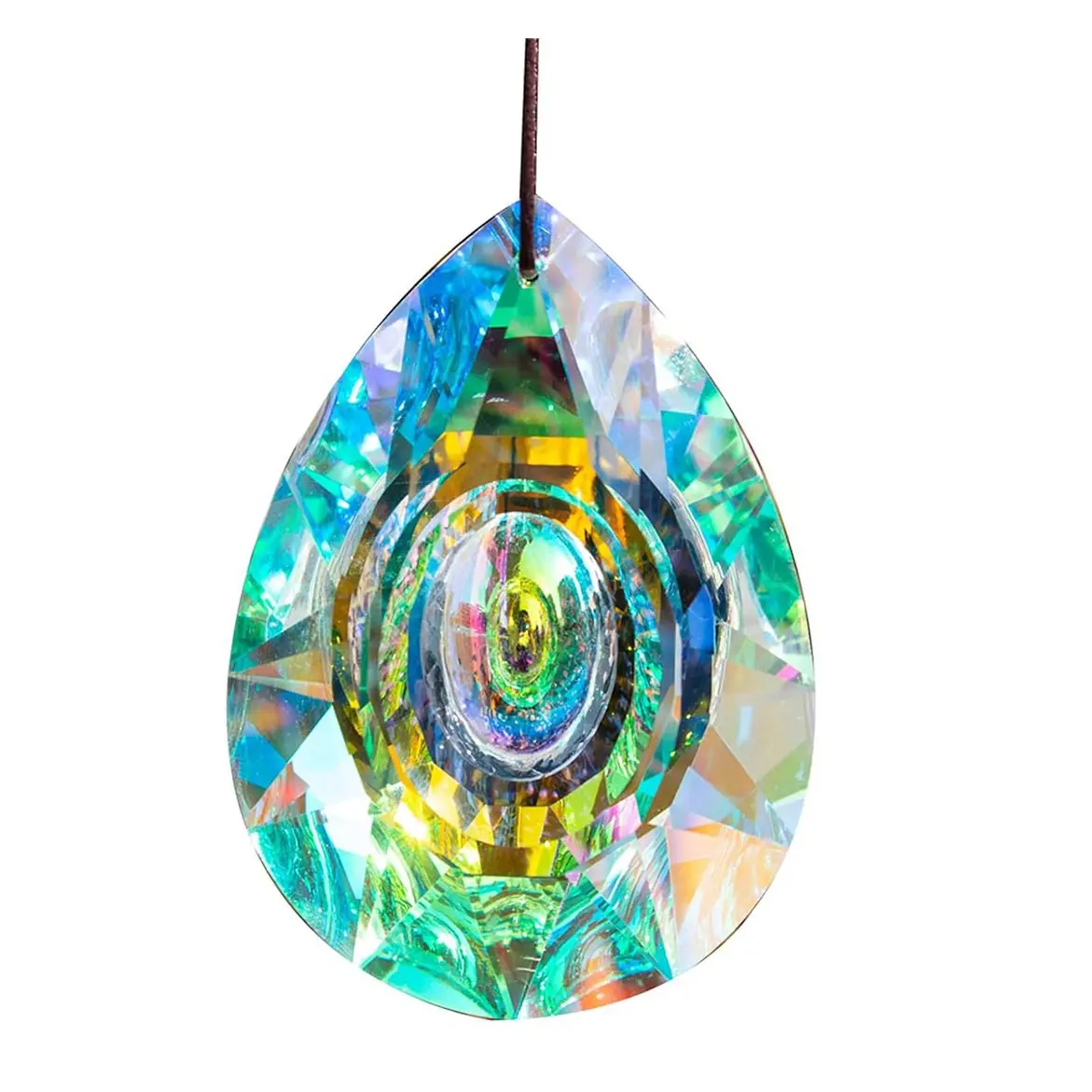 89mm/3.5 Inch Hanging Pendant Light, Decorative Glass Crystal Prism, Sunlight Catcher Lamp Part, Rainbow Maker Ceiling Fixture