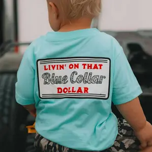 Youth And Toddler Blue Collar Dollar T-shirt, Vintage Southern Youth Shirt, Western Styles, Unisex T-shirt, Casualwear, Daily Outfits