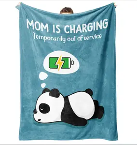 Funny Gifts for Mom Mothers Day, Birthday- Mom's Charging Blanket- New Mom Gifts for Women, Super Soft Blanket Throw for Napping Travel