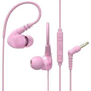 Headphones Wired Over Ear in-Ear Earbuds for  Women Small Ears Comfortable, Earhook Earphones for Running Gym Workout, Wrap Around Ear Buds w Microphone & Case for Cell Phones
