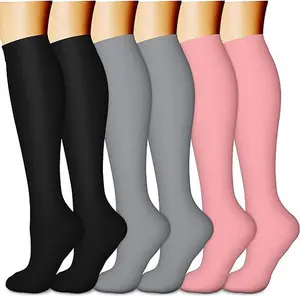 MhzyCaus Christmas Compression Socks 6-Pack – Unisex Quick-Dry Sports Socks, Ideal Holiday Gift for Runners, Fitness Lovers & Outdoor Enthusiasts