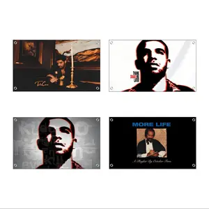 Rapper Singer D-drake more life Flags Flag Custom Camping Outdoor Garden room Bedroom Decor Party Backdrops Wall Hanging Backdrop Wall Art Family Gifts