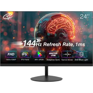 24inch  , FHD 1080p, 144Hz Office and Gaming , IPS, Adaptive Sync, 110% sRGB, 1ms, 3-Sided Frameless, Ultra Slim, VESA Mountable, Anti-Blue Light Design, HDMI, DP