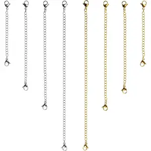 8 count Necklace Extender  and  Plated Bracelet Extender Extender Chain Set 4 Different Length: 6 inch 4 inch 3 inch 2 inch (4 , 4 )