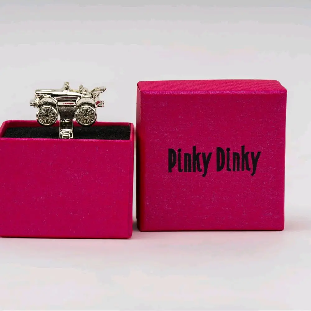 Unleash your inner speed with Pinky Dinky's Mach 5 Pinky Ring.  Silver Plated and Adjustable
