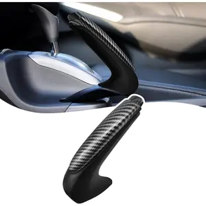 Carbon Fiber Style Parking Brake Handle Cover, Handbrake Grip Protector Compatible with Honda Civic 2006–2011 & Acura CSX 2006–2011