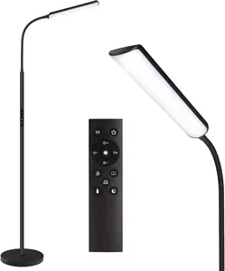 LED Floor Lamp, Bright 15W Floor Lamps for Living Room with 1H Timer, Stepless Adjustable 3000K-6000K Colors & Brightness Standing Lamp with Remote & Touch Control Reading Floor Lamps
