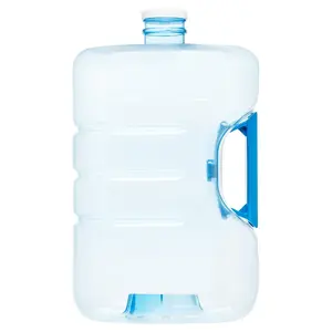 Stackable & Refillable Water Gallon (3gal) - Clear Plastic Container with Blue Handle