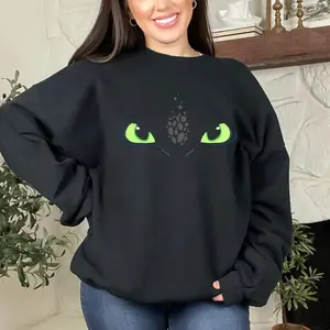 Epic Universe Shirt, Cute Black Dragon Fantasy Top, Family Theme Park Trip Outfit, Toothless And Hiccup Flying Dragon Crewneck