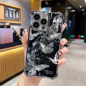 NganGee Luxury Crystal Butterfly Phone Case, Sparkly Futuristic Protective Cover for iPhone 17,16,15,14,13,12,11 PRO PLUS MAX #YGSJDHD17