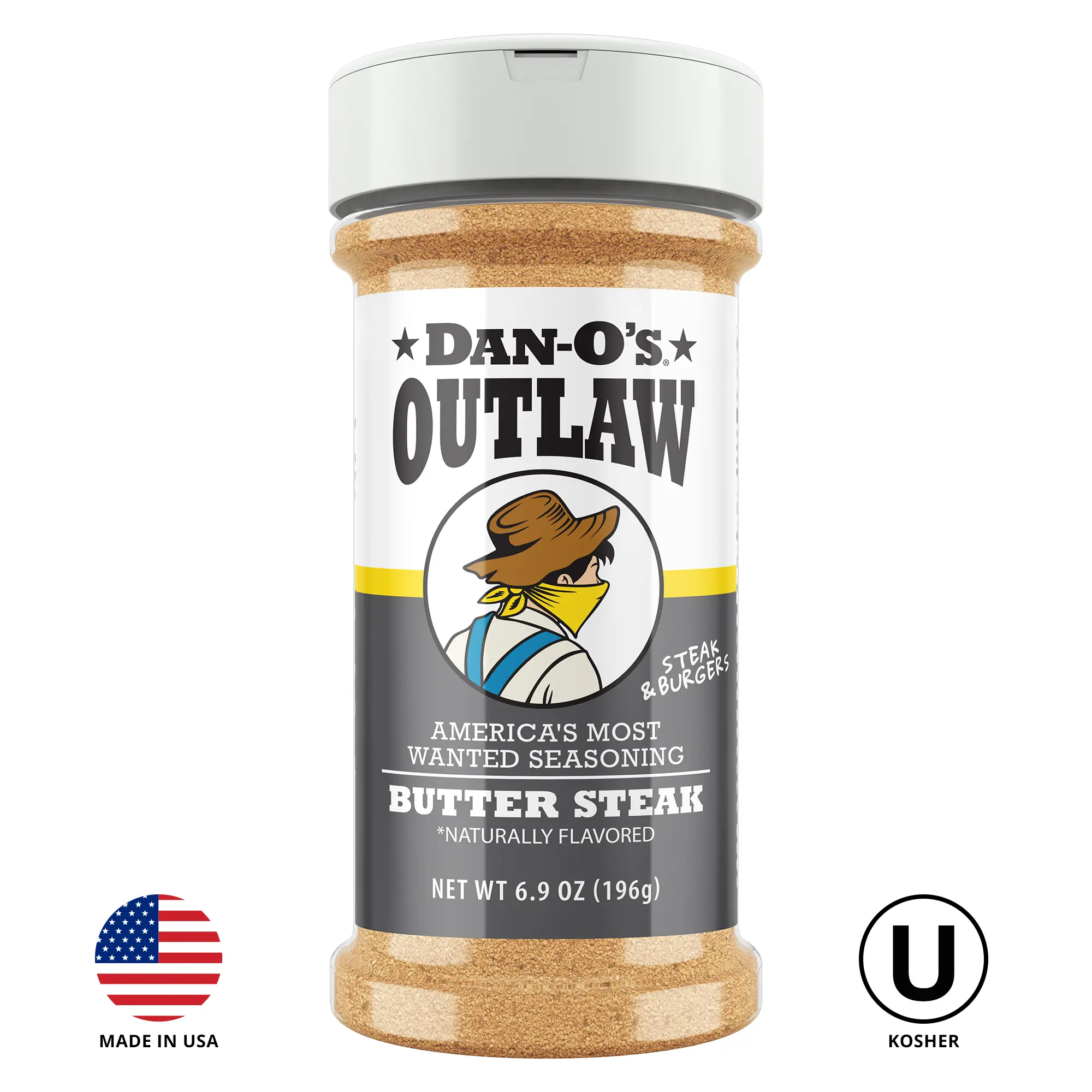Dan-O's Outlaw Butter Steak Seasoning - America's Most Wanted Seasoning for Steak, Veggies & More - 6.9 oz Bottle Dan-O's Outlaw Butter Steak Seasoning - America's Most Wanted Seasoning for Steak, Veggies & More - 6.9 oz Bottle