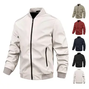 2025 autumn and winter men's jacket new loose business casual baseball collar top solid color jacket casual lapel zipper men's shirt jacket men's long sleeved regular fit casual shirt men's jacket