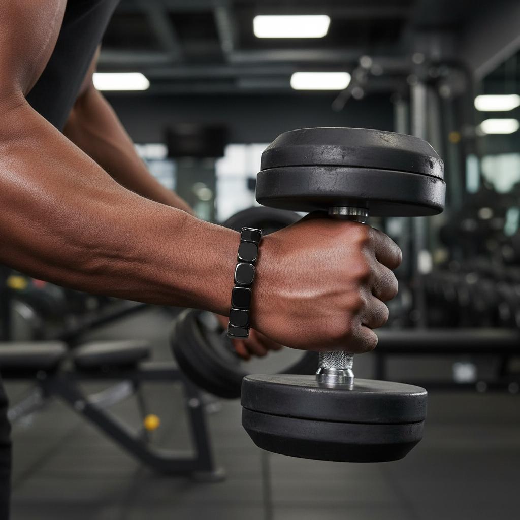 Hematite Bracelet for Men Natural T-Levels Support Mental Clarity Focus Stretch Rope Beads Jewelry Gifts for Christmas Birthday