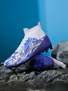 Parent - Child Black - Gray Camouflage Firm Ground Soccer Cleats, Football Boots, Soccer Shoes, Sports Competitive Style, Breathable Knit Material, Firm Ground Studs for Grip, Comfortable on Feet, Ideal for Parent - Child Soccer & Professional Training