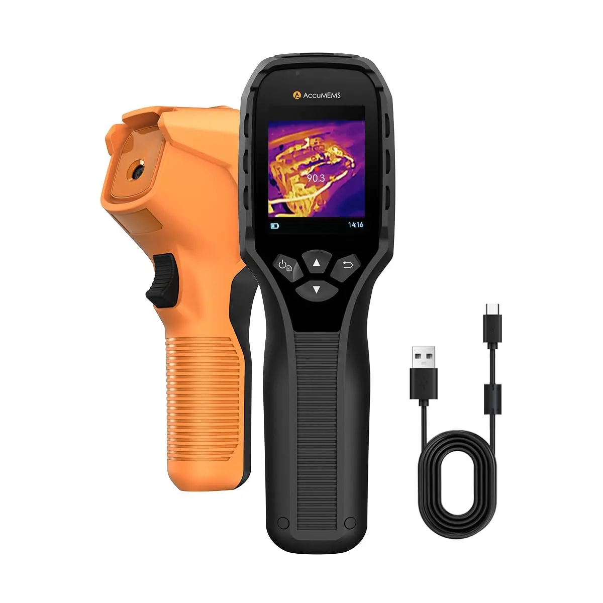 GT14S Thermal Imaging Camera with Edge Enhancement, Thermometer Mode | Infrared Camera -4°F to 1202°F Range, 240g Compact Design, 25Hz Image Frequency, 14H Runtime for HVAC/Home Inspection