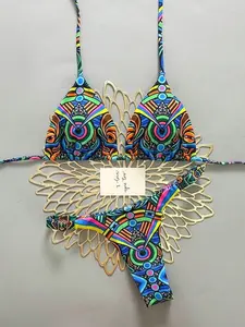 Bohemian Floral Bikini Set - Tie-Up Braided Swimwear, Cute & Sexy Beach Vacation Style, Spring/Summer Fashion