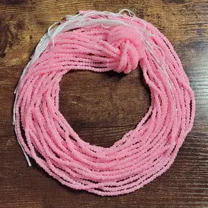 Tie On Body Jewelry - Pink Waistbeads for Women, 48'' Length
