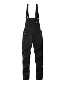 Men's Denim Jumpsuit Workwear, Elastic Jean Fabric Adjustable Straps & Pockets, Casual Washed Harem Overall, All Seasons