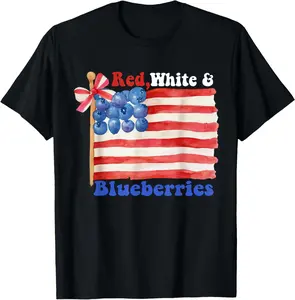 100% Cotton Red, White and Blueberries T-Shirt