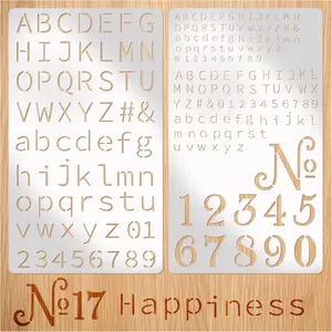 Metal Engraving Stencils, Small Letter Number Alphabet Fonts Templates and Stencils for Engraving Pyrography Metal Wood Burning Glass Lettering Journaling DIY Drawing (Letter2) Boqon