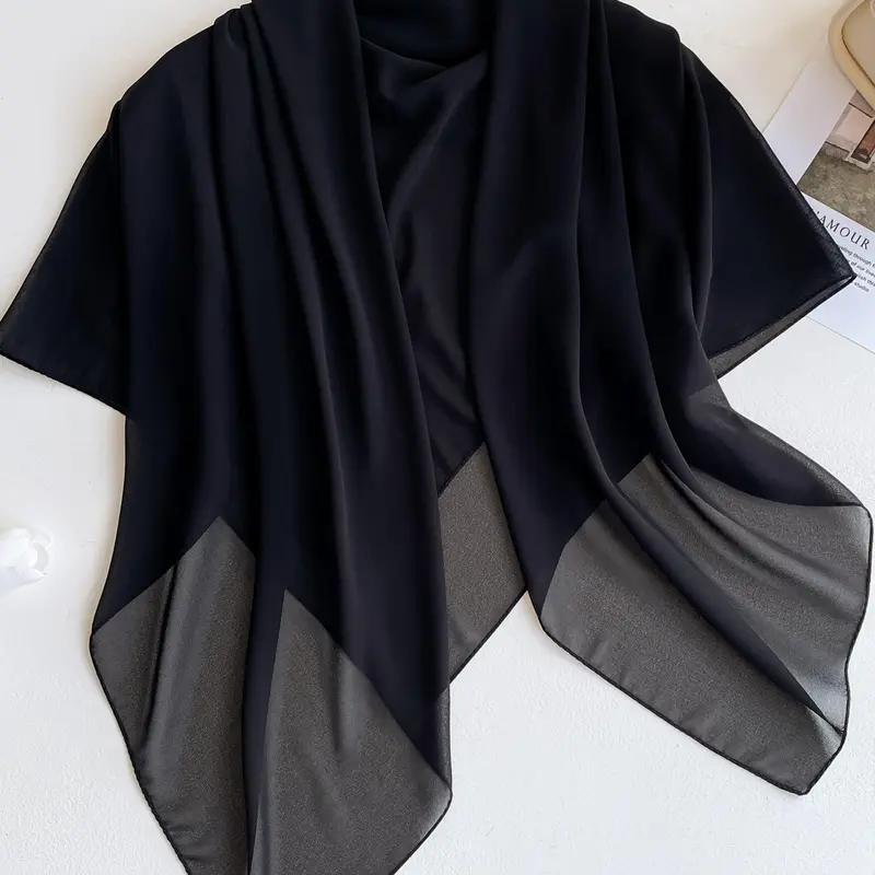 Women's Solid Color Shawl, Casual Versatile Polyester Scarf for Women, Fashion Accessories for Daily Wear, Trendy All-match & Exquisite Scarf for Birthday Gift