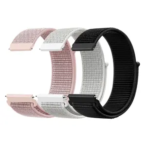 3-Pack Sporty Nylon Watch Straps (20mm/22mm), Quick-Release Design, Soft Fabric Material, Adjustable Replacement Bands, Unisex