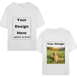 Custom T Shirts with Your Image & Text, 100% Soft Cotton for Odor-Free & Warm, Heat-Transfer & DTG Printing for HD