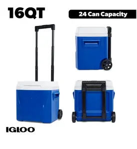 Igloo 16 QT Laguna Hard Side Ice Chest Cooler with Wheels, Blue