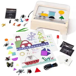 Light Table for Kids -Sand Painting Light Box All-in-One Sandbox Alternative with Tracing Light Box, 10 Dimming Levels & 50+ Pieces(USB) Mothers Day Gift Summervibes