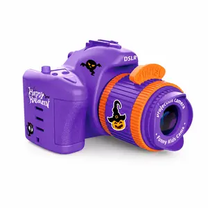 Kids Projection Camera Toy - Halloween Pumpkin Light Projector with Glow Effect, Interactive Pretend Play Toy for Indoor-Outdoor Party Use, Ideal for Halloween, Christmas, 6/1 Children's Day