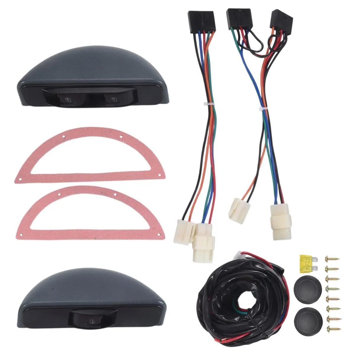 12V System Universal Car Power Window Switch Kit - Functional Plastic Parts Power Window Glass Lifter Switch, Fits Most Cars