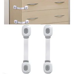 2 Pack Cabinet and Drawer Safety Locks, Anti-Collision Multi-Functional Latch Clips, Refrigerator Door Protection Accessories