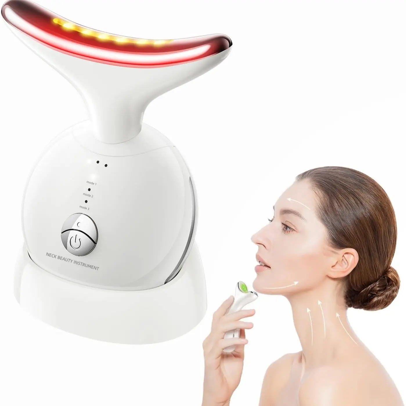 7-in-1 Portable Micro-Current Facial Carver High-Frequency Handheld Facial and Neck Massager, used for reducing double chin.
