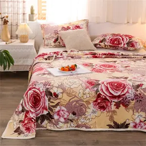 Soft Flannel Blanket, Floral Print Throw for Sofa Bed Travel Camping Office, Perfect Gift for Birthday Christmas Halloween, Soft Comfy Blanket