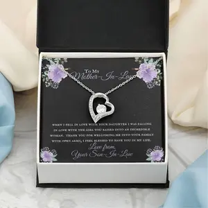Heart Pendant Necklace With Cubic Zirconia, Mother In Law, Gift For Mother In Law, Mother-In-Law From Son-In-Law, Birthday Christmas Gift, Unique Gift Ideas., Unique Gift Ideas, Thoughtful and Useful Gift for Your Loved