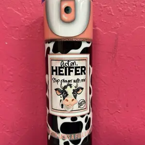 Listen Heifer  Bluetooth Speaker Tumbler with fun sassy design  Drinkware Bottle  Cup Water Bottles Lid Washable Reusable