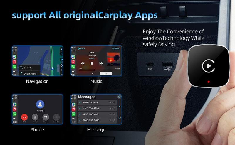 【YURNLV】2026 New Wireless CarPlay Adapter - Fast Connection for iPhone & Android | Hands-Free Calling 【YURNLV】2026 New Wireless CarPlay Adapter - Fast Connection for iPhone & Android | Hands-Free Calling