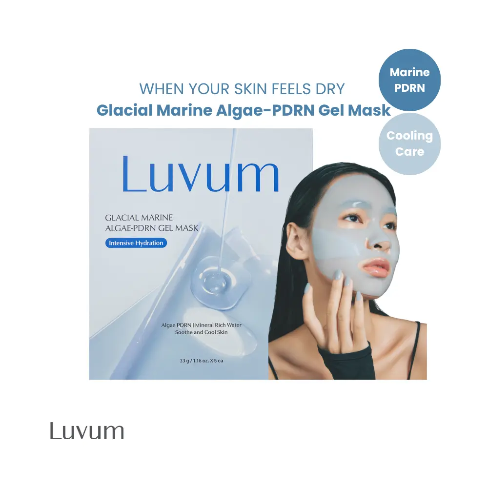 [Luvum Official]  Glacial Marine Algae-PDRN Gel Mask, Algae PDRN, Mineral Rich Water, Overnight Hydrogel Mask, 4+1 Pack