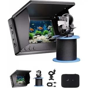 Underwater Fishing Camera,Fishing Camera with  Night Vision Light, Portable Fish Finder with 100ft , 4.3 Inch LCD and Upgraded  Lens for Ice Lake Boat Kayak Fishing