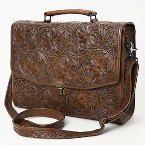 Broome Hand Tooled Leather Briefcase