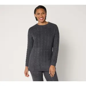 Barefoot Dreams CozyChic Lite Cable Slit Pullover