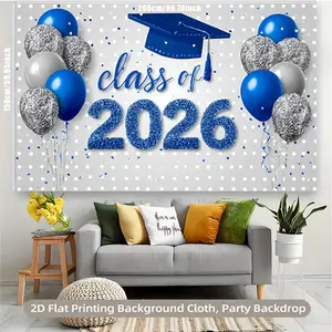 2d Flat, 2d Flat Tapestry, Celebrating The 2026 Graduation Season, Suitable As A Decorative Hanging for Bedrooms/living Rooms/offices. Also Serves As An Indoor/outdoor Holiday Door Curtain. Ideal for Festive Party Decorations and Graduation Season