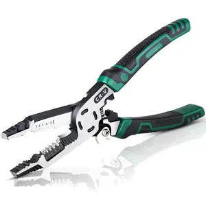 1/2Pcs 10-in-1 Wire Stripper Pliers, Cable cutters, 9" Multifunctional Combination Plier with Wire Stripper Crimper Cutter, Screw Gripping Pliers Hand Tool for Electrical Engineer