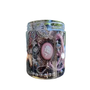 Soft Spark 20-30-Mysterious Silver tone  jar! !Pink silver  -  box Personalized Name Pendant  with Heart bangle jewelry rainbow Mini Stainless style