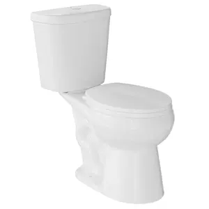 17" Round Dual Flush Two-Piece Toilet Set – Upgraded Power Flush, Top Dual Button, Includes Slow-Close PP Seat & High-Efficiency Tank – Water-Saving Choice for Small Bathrooms