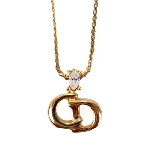 Pre-owned Dior CD Necklace Gold D26013068