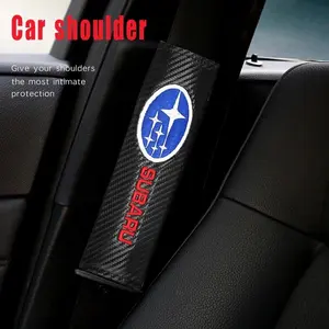 1/2Pcs Leather Car Seat Belt Shoulder Cover Protection Padsor For Subaru STI Forester Outback Impreza Legacy WRX Car Accessory