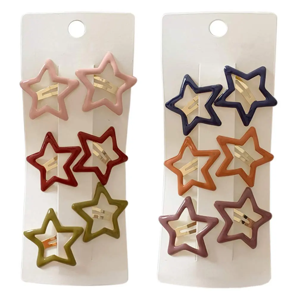 STAR Female 12-Pcs 4cm Metal Snap Hair Clips - Cute Figure-Flattering Elasticity Barrettes, Fashion Hair Accessories for Parties & Daily Use, Metal Hair Accessory, Star Hair Decoration