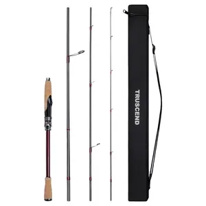 TRUSCEND CrazBass Travel Fishing Rod 30/40T TORAY Carbon Fiber Fuji Guide Reel Seat AAA Cork Handle Premium Case for Men Fishing Equipment
